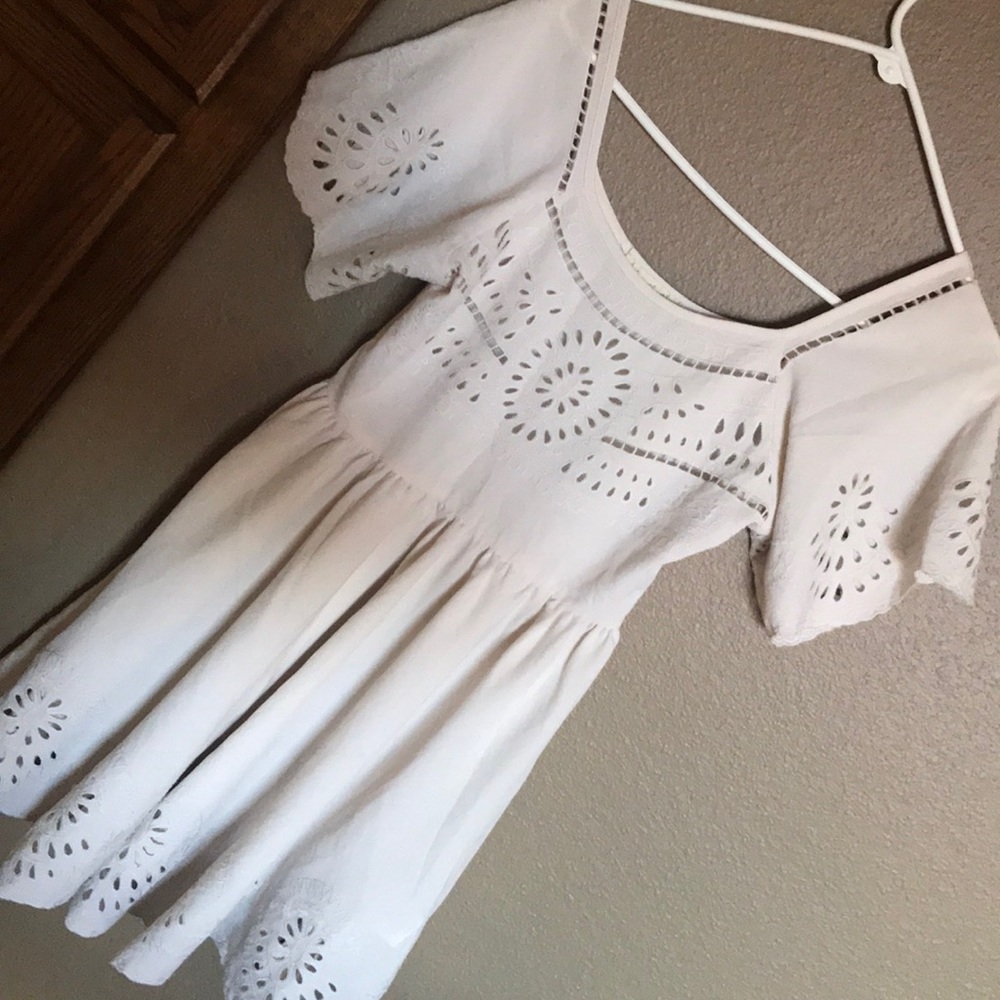 Beautiful cream embroidered dress!